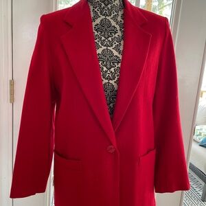 Vintage 1990’s Dumas Petites Red Wool Blazer Size 4P